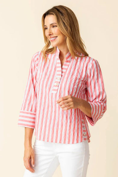 Habitat Spring/Summer, 11944 Half Placket Pullover, Papaya