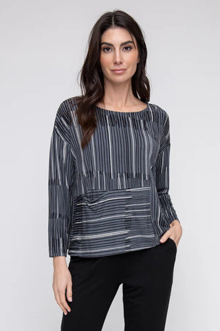 Liv, 145391 Mixed Pullover, Charcoal