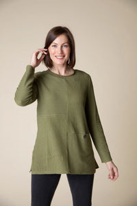 Habitat, 16011 Seamed Pocket Tunic, Olive