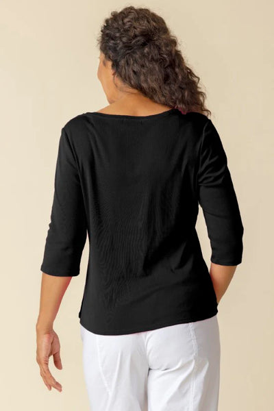 Habitat Spring/Summer, 16450 Easy V-Neck Tee, Black