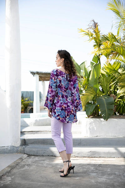 Orange By Fashion Village, SM-132 Rosa Floral Top