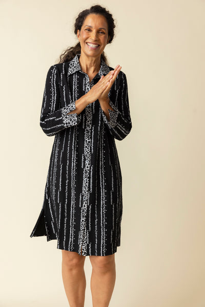 Habitat Spring/Summer, 21983 Mix It Shirt Dress, Black