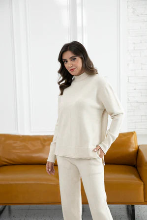 Orange by Fashion Village, 2045 Olivia Winter Turtleneck, Vanilla