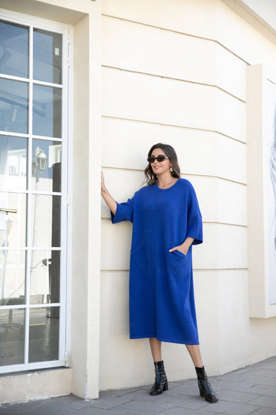 Orange by Fashion Village, KD-30 Madeleine Knit Dress W/Pocets