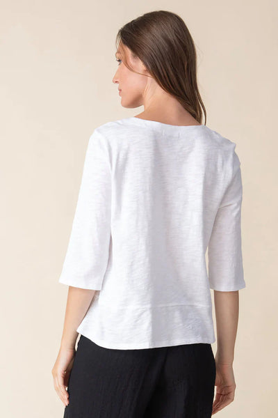 Habitat Spring/Summer, 27515 Elbow Sleeve Tee, White