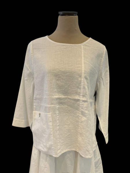 Habitat Spring/Summer Sale, 41520 Pocket Pullover Top, White 50% Off Regular Price