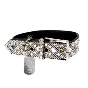 Jacqueline Kent Collection, JKDC101.SI Diamond in the Ruff Silver Dog Collar, Small