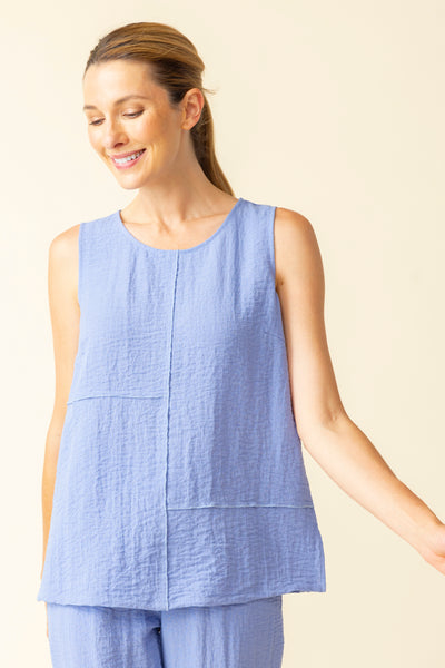 Habitat Spring/Summer, 30650 Pieced Sleeveless Tunic Tank, Rain