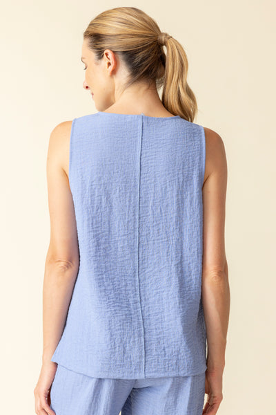 Habitat Spring/Summer, 30650 Pieced Sleeveless Tunic Tank, Rain