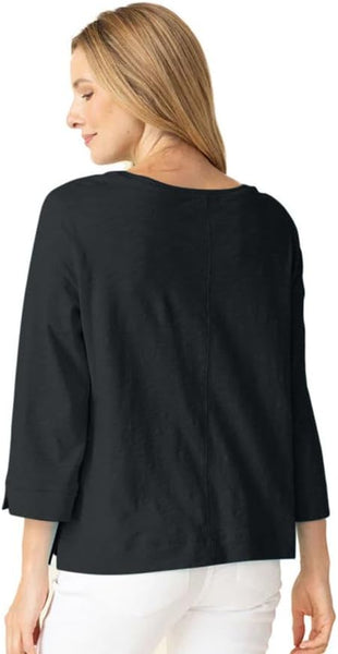 Habitat Spring/Summer, 27522 Coverstitch Boatneck, Black