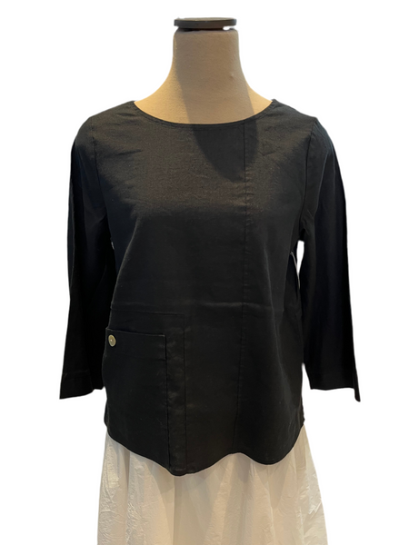 Habitat Spring/Summer Sale, 41520 Pocket Pullover Top, Black 50% Off Regular Price