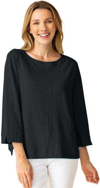 Habitat Spring/Summer, 27522 Coverstitch Boatneck, Black