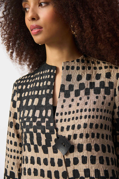 Joseph Ribkoff, 251178 Collared Abstract Flare Sleeve Jacket