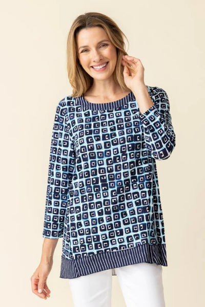 Habitat Spring/Summer, 57027 Pleat Back Tunic Mix, Navy