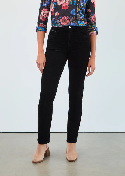 FDJ Jeans, 6937491 "Suzanne" Straight Leg Corduroy Pant, Black