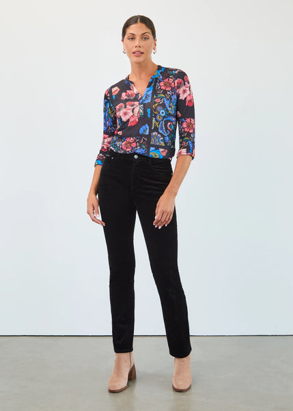 FDJ Jeans, 6937491 "Suzanne" Straight Leg Corduroy Pant, Black