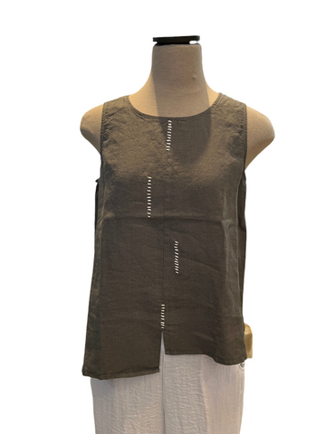 Liv Sale, 261334 Hand Stitch Tank, Grey, 50% Off Regular Price