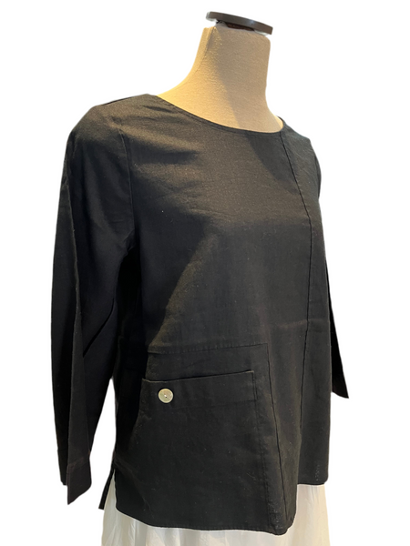 Habitat Spring/Summer Sale, 41520 Pocket Pullover Top, Black 50% Off Regular Price