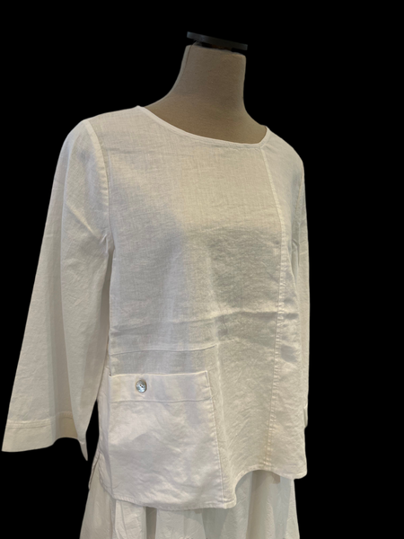 Habitat Spring/Summer Sale, 41520 Pocket Pullover Top, White 50% Off Regular Price