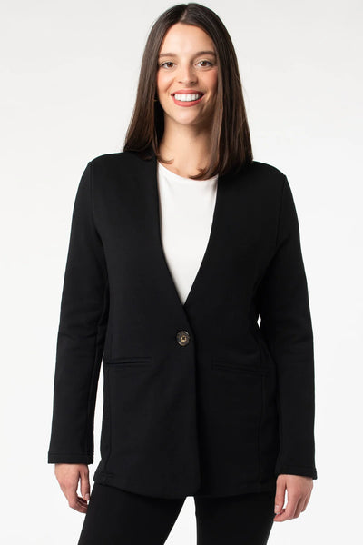 Terrera / LNBF, 912900 Ophelia Collarless Open Front Blazer, Black