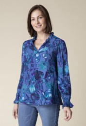 Habitat, 34237 Flounce Collar Pullover, Cobalt