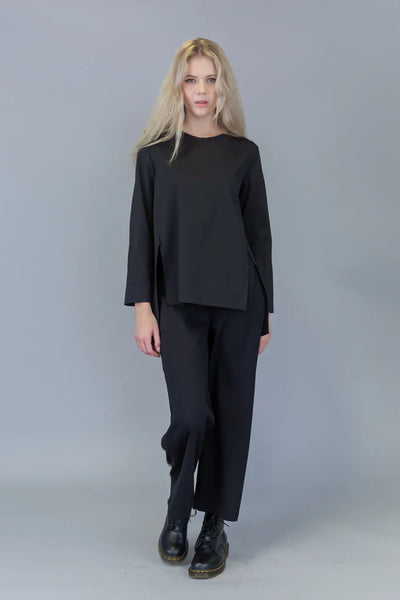 Paolo Tricot, SU6111, Wide Ponte Pant, Black