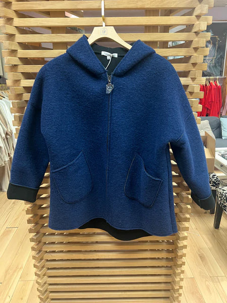 Orange by Fashion Village, FW-1041 Short Swing Jacket, Navy