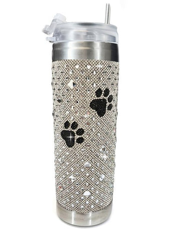 Jacqueline Kent "Diamond in the Ruff"Collection, JKT103.AB Crystal Tumbler, Black Paw