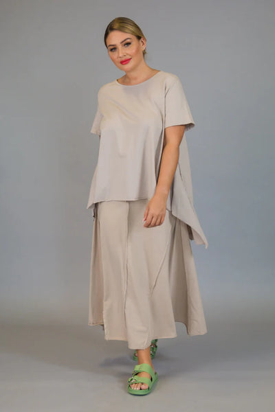 Paolo Tricot Sale, WT217491 Hi-Lo Trapeze Top 50% Off Regular Price, Beige