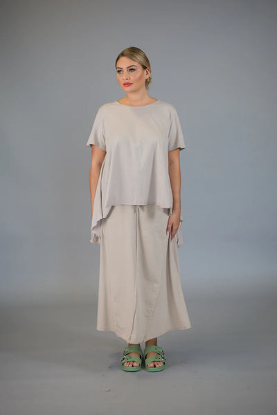 Paolo Tricot Sale, WT217491 Hi-Lo Trapeze Top 50% Off Regular Price, Beige