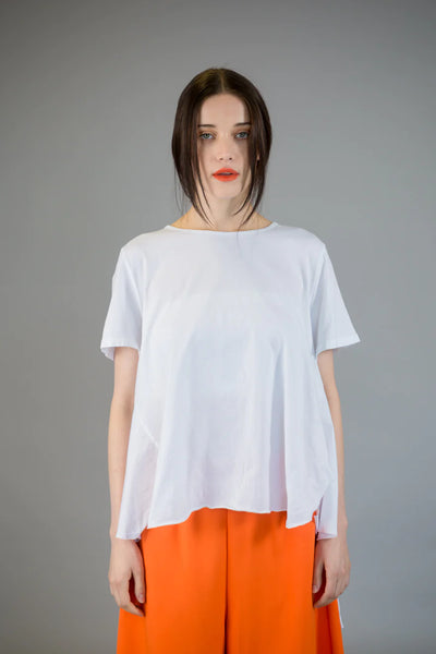 Paolo Tricot Sale, WT217491 Hi-Lo Trapeze Top 50% Off Regular Price, White