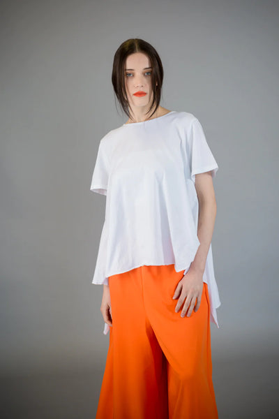 Paolo Tricot Sale, WT217491 Hi-Lo Trapeze Top 50% Off Regular Price, White