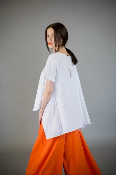 Paolo Tricot Sale, WT217491 Hi-Lo Trapeze Top 50% Off Regular Price, White