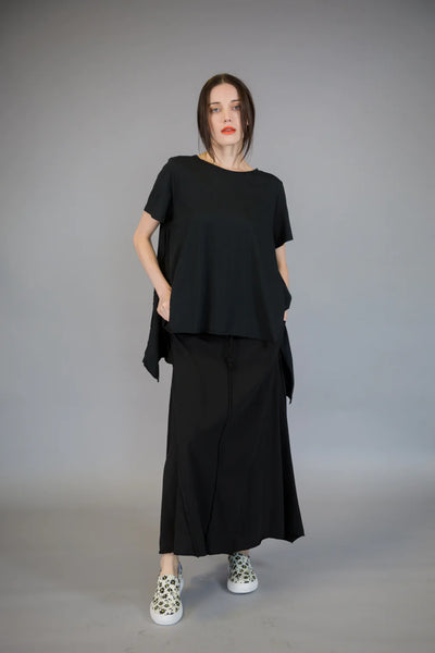 Paolo Tricot Sale, WT217491 Hi-Lo Trapeze Top 50% Off Regular Price, Black