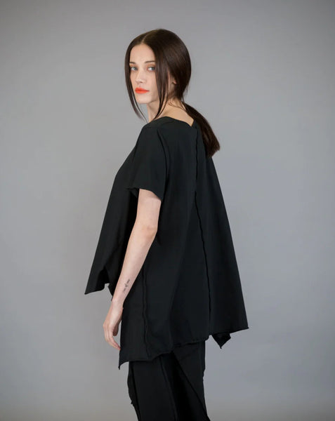 Paolo Tricot Sale, WT217491 Hi-Lo Trapeze Top 50% Off Regular Price, Black