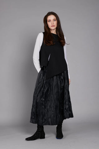 Paolo Tricot, WT330004 Pleated Skirt, Black