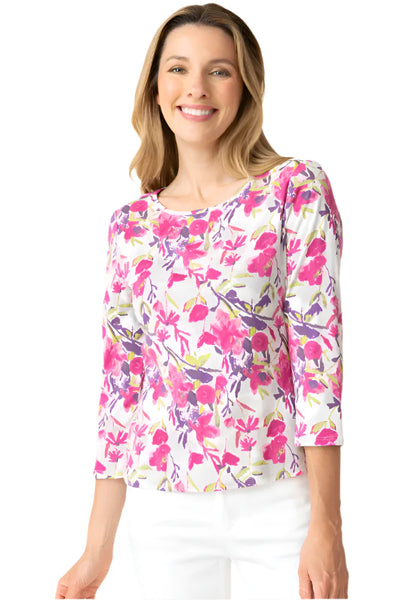 Habitat Spring/Summer, 17310 Everyday Floral Tee, Berry