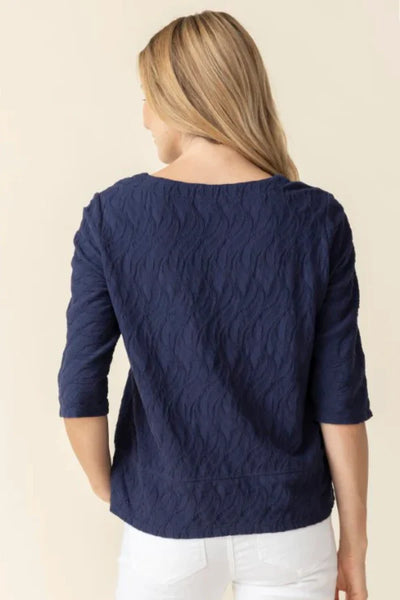 Habitat Spring/Summer, 16315 Elbow Sleeve Tee, Navy