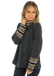 Trisha Tyler, 11580 Sweater With Rib Knit Details