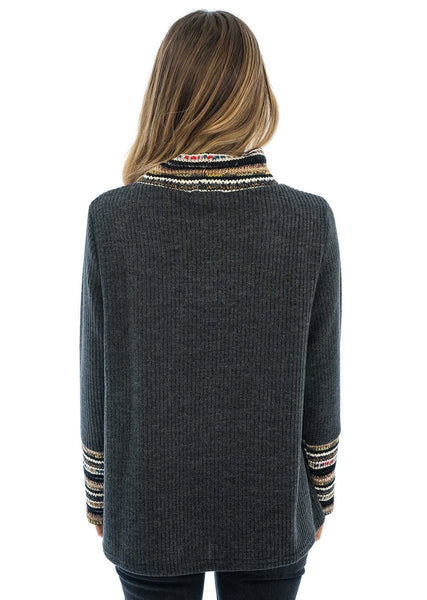 Trisha Tyler, 11580 Sweater With Rib Knit Details