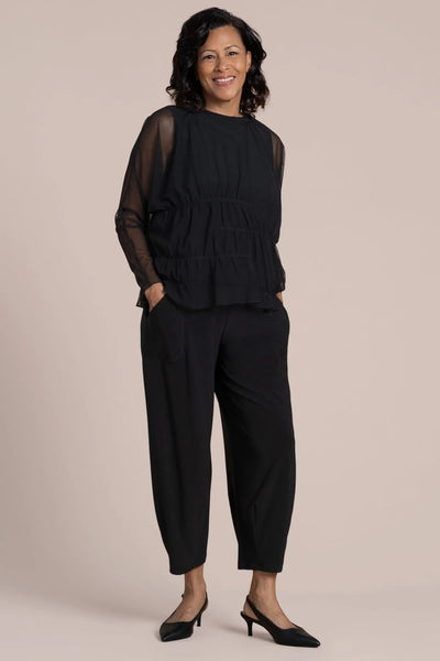 Sympli, 322419-3 Barely Wabi Sabi Top, Black