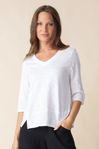 Habitat Spring/Summer, 27515 Elbow Sleeve Tee, White