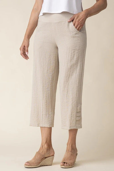 Habitat Spring/Summer, 30660 Ruched Straight Crop Pant, Oatmeal