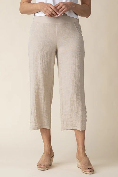 Habitat Spring/Summer, 30660 Ruched Straight Crop Pant, Oatmeal
