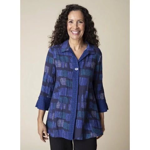 Habitat, 35041 Hidden Placket Mixed Shirt Sapphire