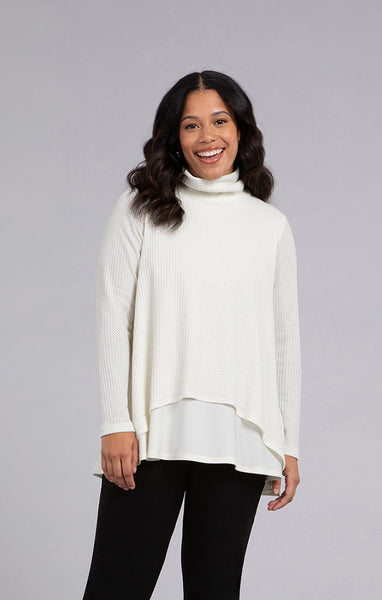 Sympli, K7230W-3 Split Back Waffle Sweater