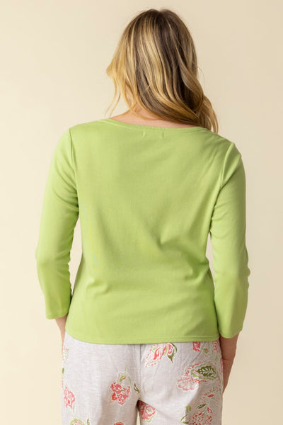 Habitat Spring/Summer, 16410 Everyday Rib Boatneck Tee, Leaf