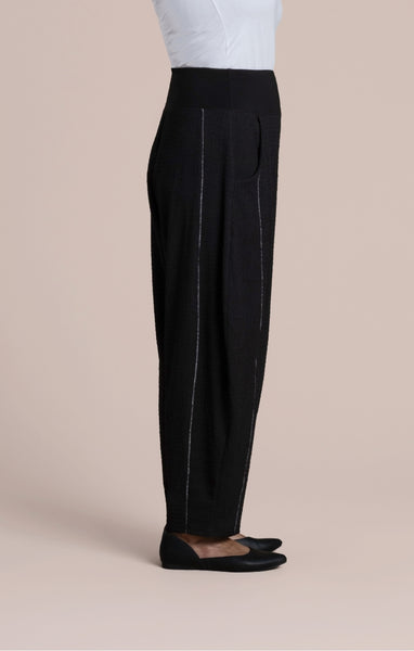 Sympli, PW27343X, Pop Collage Barrel Pant, Black