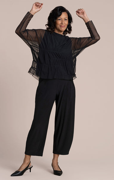 Sympli, 322419-3 Barely Wabi Sabi Top, Black