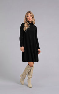 Sympli, 28129-3 Turtle Neck Trapeze Dress